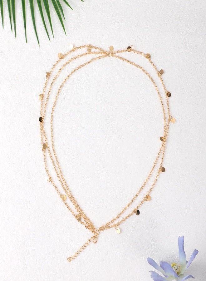 Psiriol Gold Sequins Head Chain Jewelry, Bohemian Headbands, Festival Prom Costume Hair Accessories, Fashion Headbands Headpieces, Bridal Layered Hair Chain, Halloween Hairs Accessories for Women - Image 3